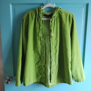 🔥B2G1 Lime Corduroy Hoodie Shirt Jacket